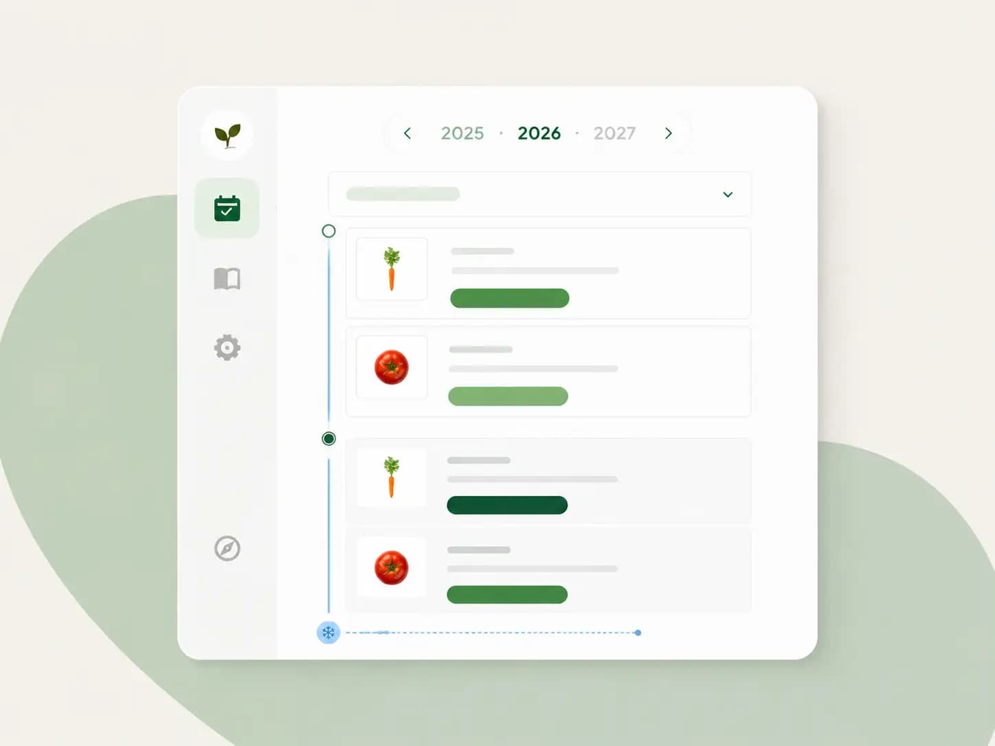 Beetplaner App Zeitplan zeigt anstehende Aufgaben im Jahresverlauf