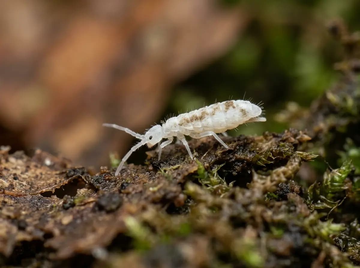 Querschnitt durch dunklen humusreichen Gartenboden mit kleinen Bodentieren und organischen Partikeln