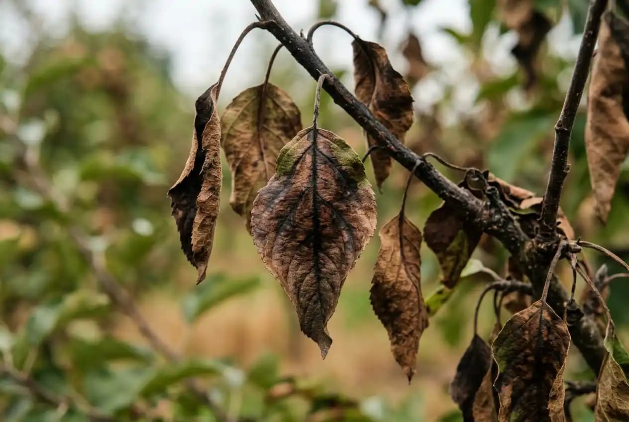 Feuerbrand an Apfel und Birne: Symptome, Ursachen und was du jetzt tun musst